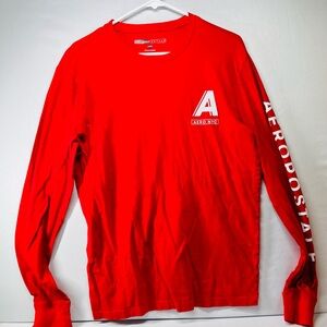 Aeropostale Men's Bold Red Long Sleeve Tee‎